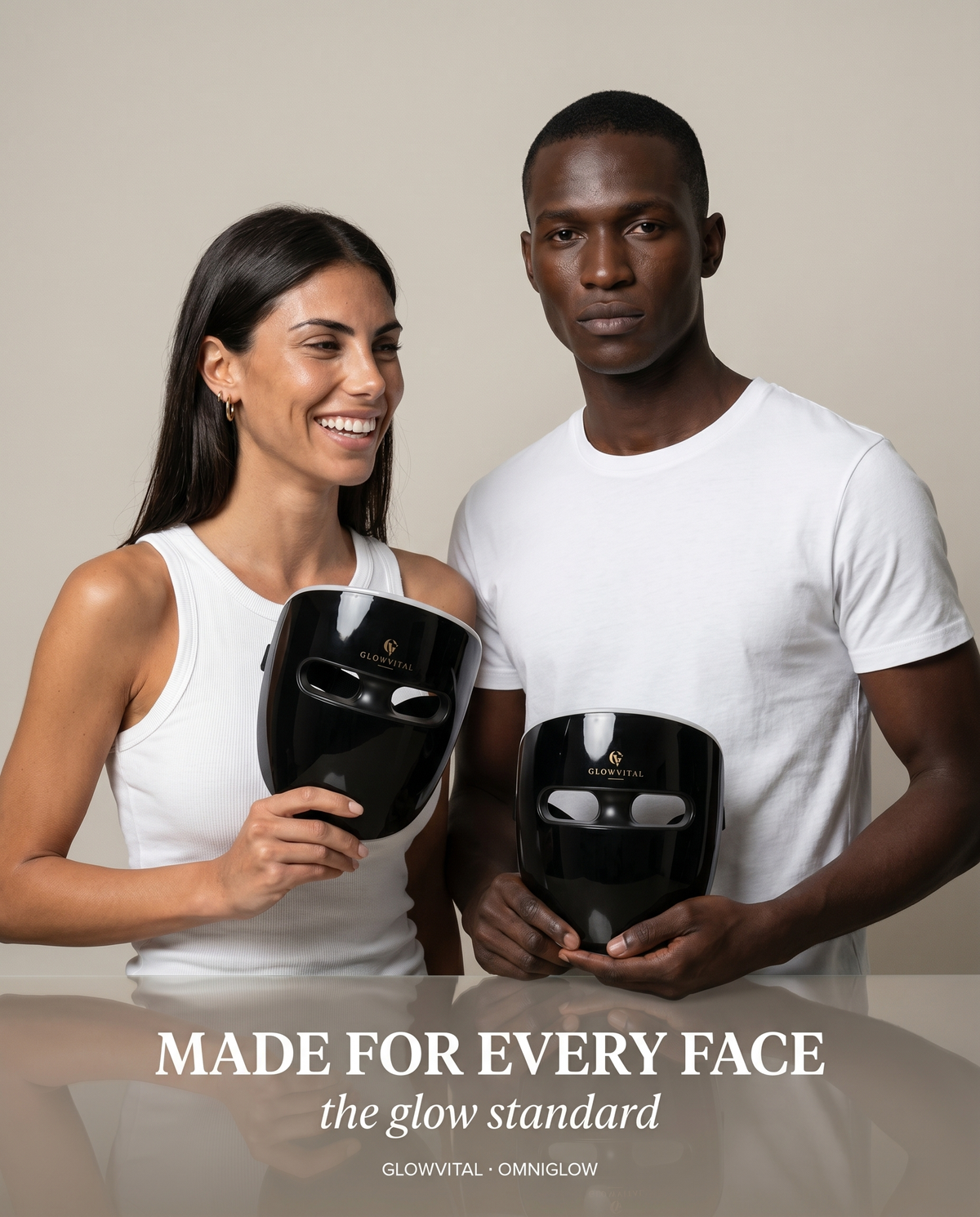 OmniGlow cordless LED light therapy mask, UK skincare technology